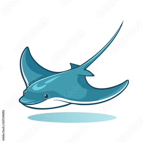 Cartoon Stingray Vector Illustration