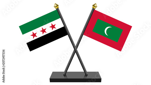Fotografía Flag of Maldives and Syrian Arab Republic