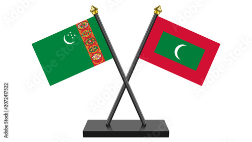 Flag of Maldives and Turkmenistan