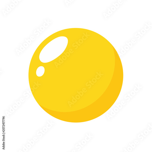 Yellow sphere vector icon
