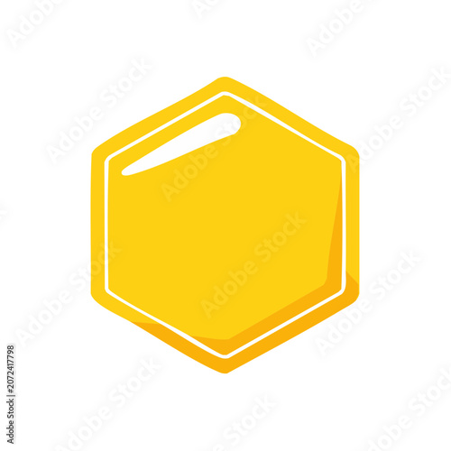 Yellow Hexagon Vector Icon