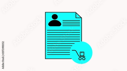 Online shopping and user profile on document resume cv concept.