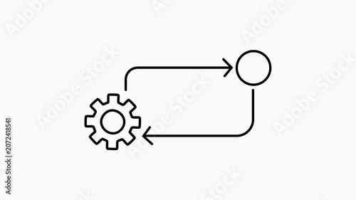 Gear Cogwheel Mechanism with Circular Flow Arrows Process Infographic.