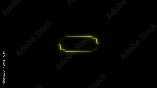 Glowing neon Islamic text frame icon animation,Glowing neon Islamic text frame icon video motion,Neon effect Islamic pattern frame icon animation.4k motion video .