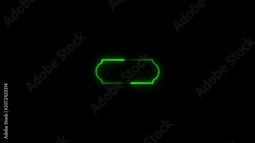 Glowing neon Islamic text frame icon animation,Glowing neon Islamic text frame icon video motion,Neon effect Islamic pattern frame icon animation.4k motion video .