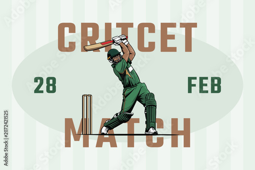 Cricket Challenge Concept Vector Design