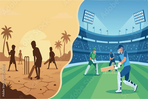 Cricket Challenge Concept Vector Design