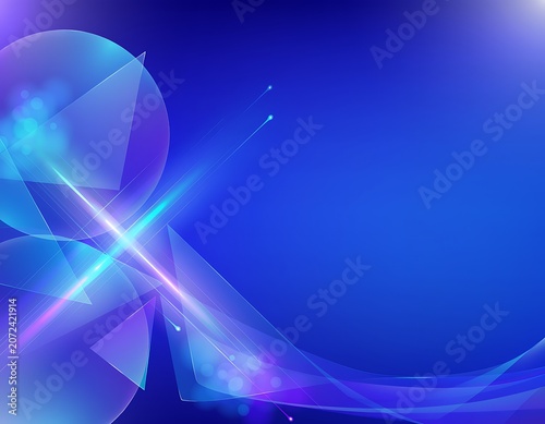 Abstract futuristic blue background with glowing light effects and geometric shapes symbolizing technology and innovation