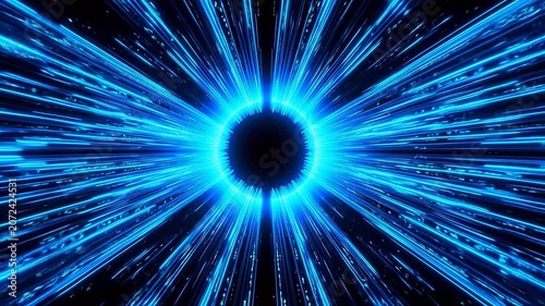 Blue light rays emanating from central circle