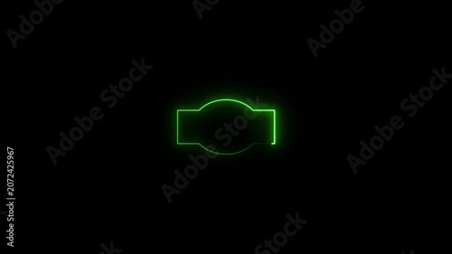 Glowing neon Islamic text frame icon animation,Glowing neon Islamic text frame icon video motion,Neon effect Islamic pattern frame icon animation.4k motion video .