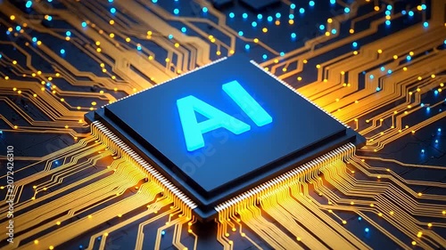 AI chip on circuit board