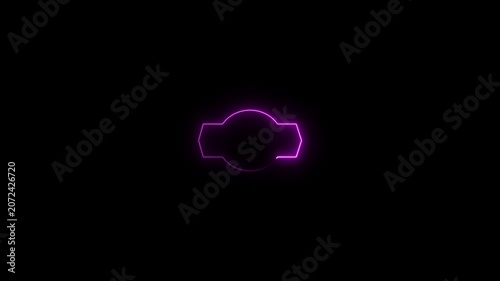 Glowing neon Islamic text frame icon animation,Glowing neon Islamic text frame icon video motion,Neon effect Islamic pattern frame icon animation.4k motion video .