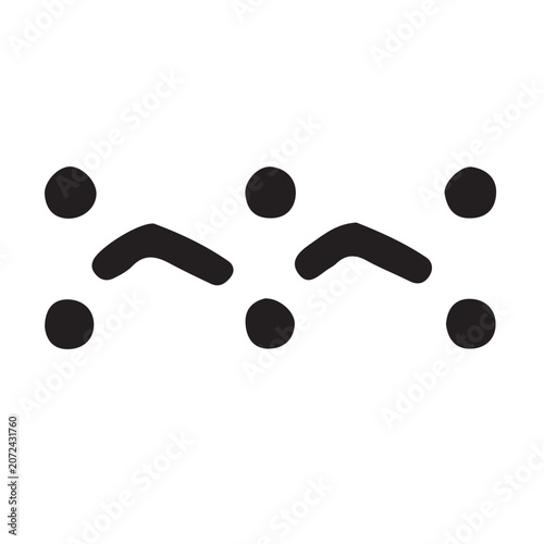 Abstract black dots and curves shape design element vector illustration isolated on white background.