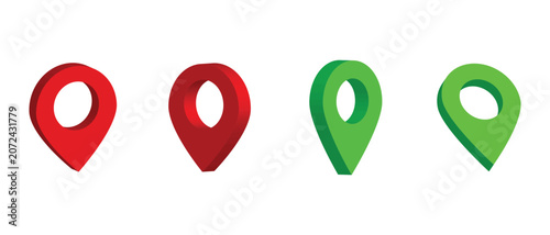 3D location pin icon collection featuring map markers, GPS navigation symbols, destination pointers and geolocation indicators for travel and user interface design