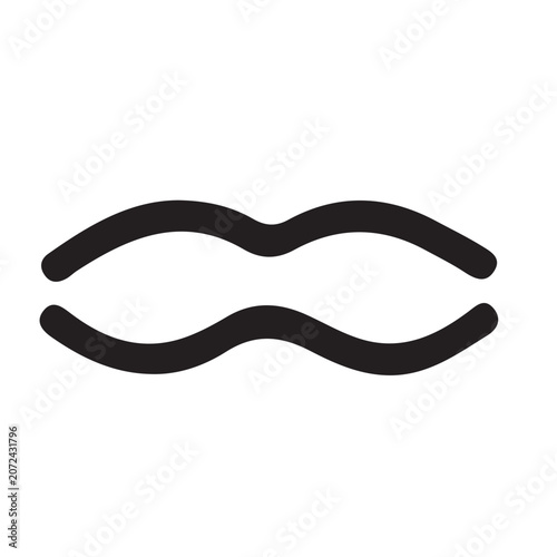 Abstract black wavy lines shape design element vector illustration isolated on white background.