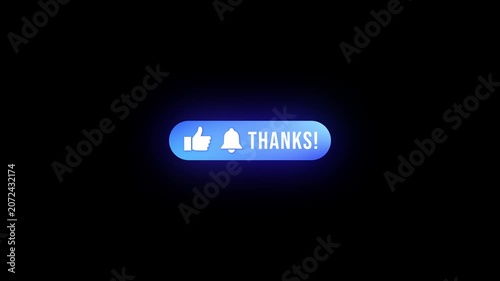 Like Subscribe Thanks Button Animation | Social Media Call To Action Neon Icon