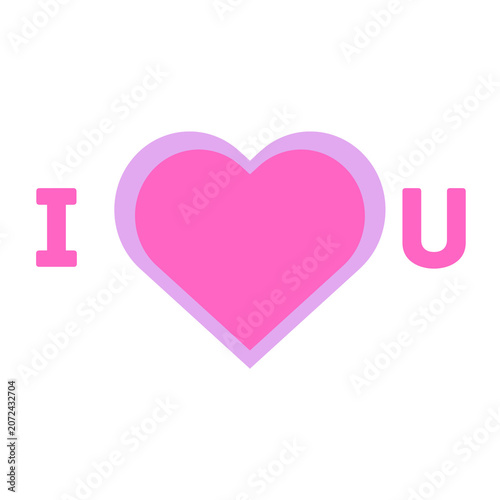 I love you design sticker