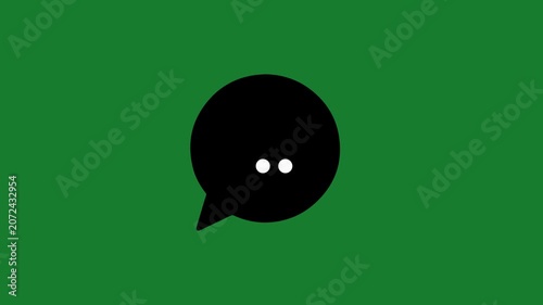 Speech bubble animation, Speech bubble icon features two white eyes on a dark circular background.