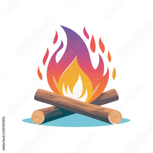 Vector flame torch illustration isolated