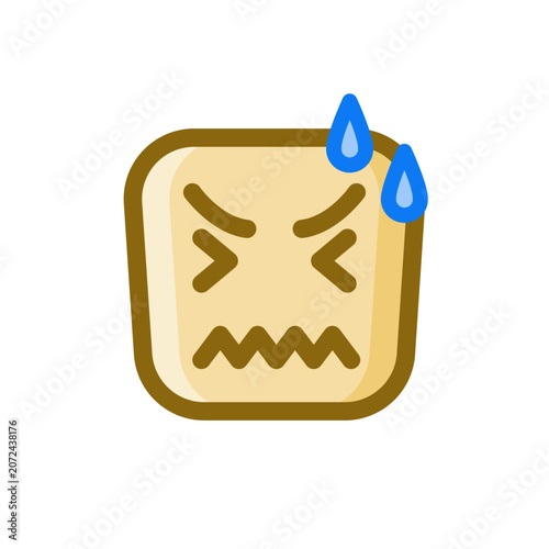 Fotografie anxiety simple outline color flat icon illustration