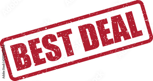 Cuadro en lienzo Modern red distressed rubber stamp style label displaying a best deal message fo