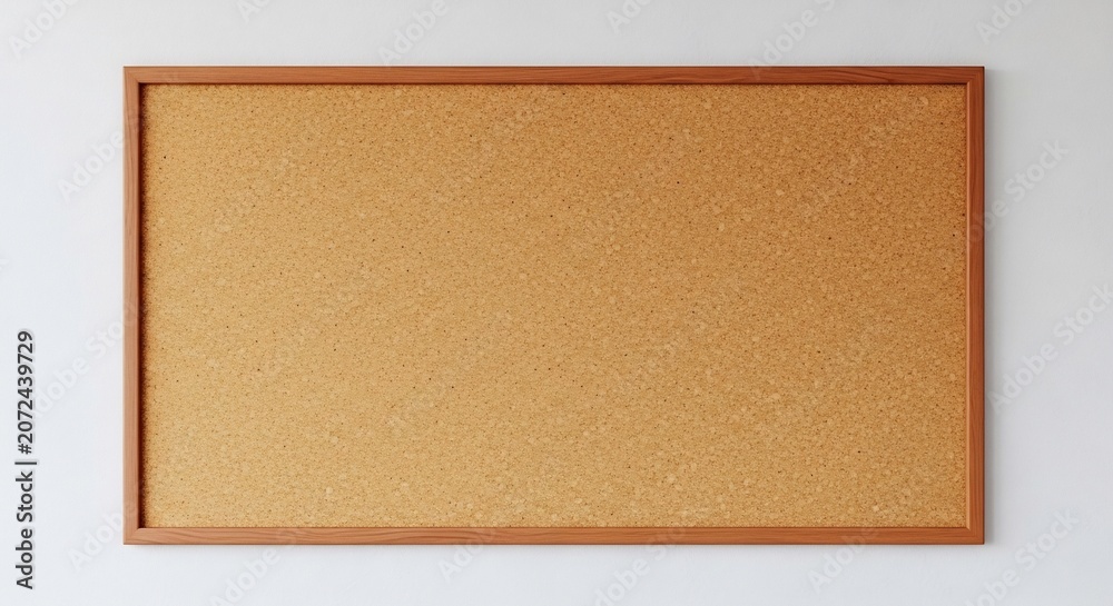 Fototapeta premium Blank Cork Bulletin Board with Wooden Frame on White Background.