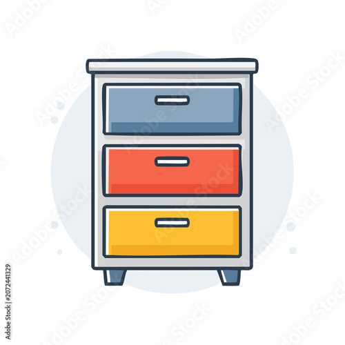 Flat vector folder with colored tabs