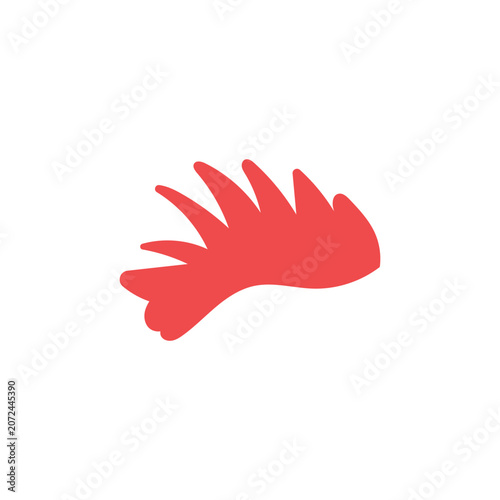 Illustration cock comb red isolated on white background unique