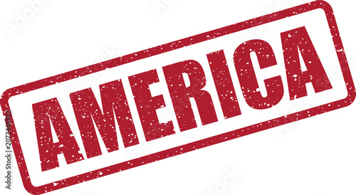 Foto Grunge textured red rubber stamp with the word America a patriotic symbol or geo