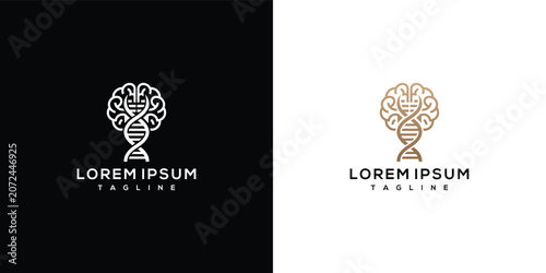 Brain and DNA Logo Design