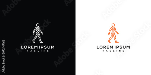 Modern Abstract Human Figure Logo Design