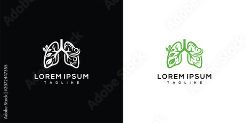 Lung Logo With Leaf Elements