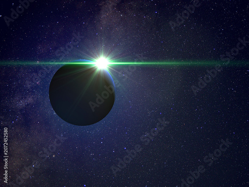 Valokuva 惑星を掠めて恒星が輝く