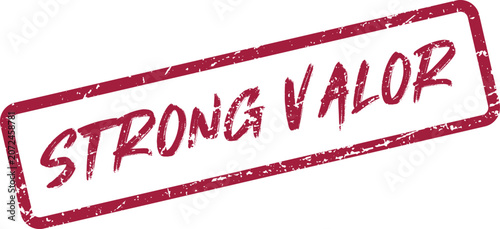 Fotografie Resilient red Strong Valor stamp emblem symbolizing courage and bravery in chall