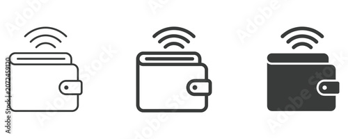 Foto Contactless payment wallet icons representing digital finance with contactless t