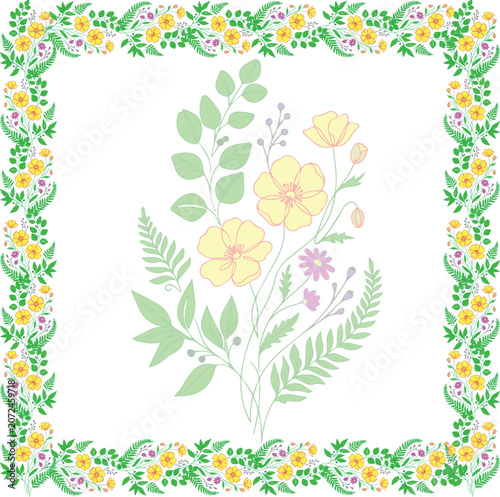 floral frame editable Illustration
