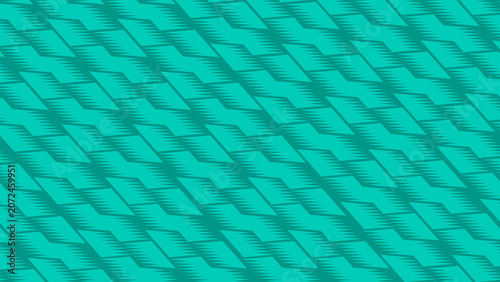Abstract Geometric Pattern with Diagonal Teal Overlapping Rhombus Shapes for Modern Backgrounds