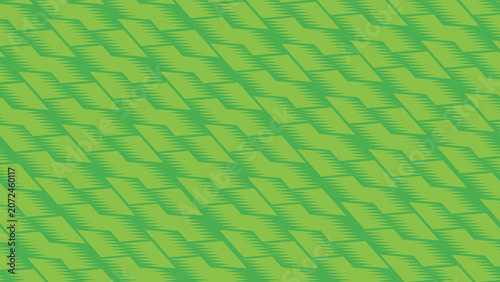Abstract Green Geometric Background with 3D Woven Linear Pattern Design