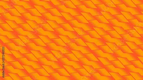 Seamless geometric pattern of orange and yellow interlocking rectangles with subtle shading for a textured effect