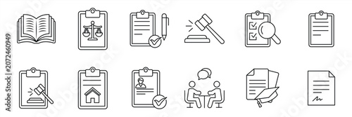 Bild auf Leinwand Legal docs icon set