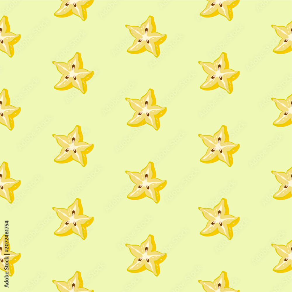 Obraz premium carambola pattern. starfruit pattern. starfruit slice pattern.