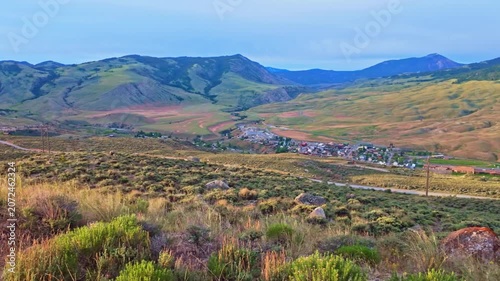 Scenic view of Gardiner Montana the northern gateway town to Yellowstone National Park