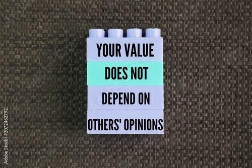 Schilderij op canvas Kara or quote inspiration and motivation to succeed Your value does not depend on others' opinions