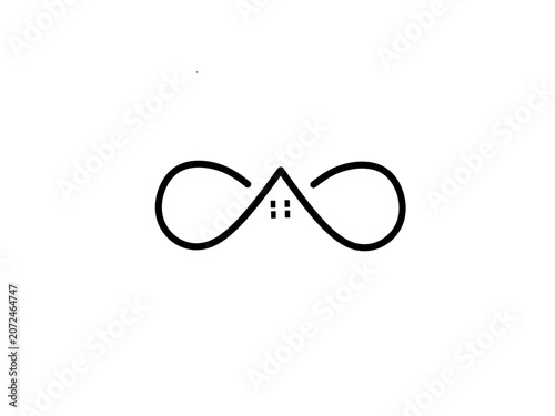 Infinity logo house line art