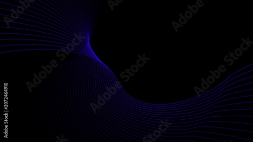 Dark blue background, wavy lines, abstract motion, dynamic texture, black gradient