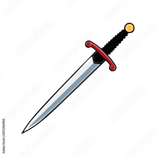 Medieval sword flat vector illustration