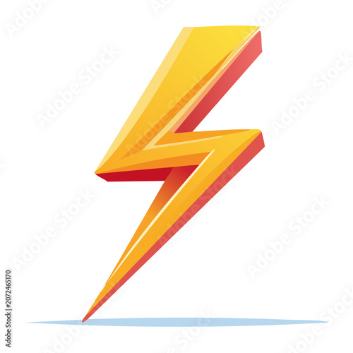 3D Lightning Bolt Icon