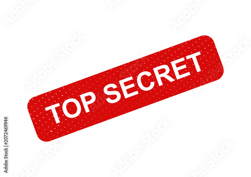 Top secret red stamp with distressed texture isolated on transparent background