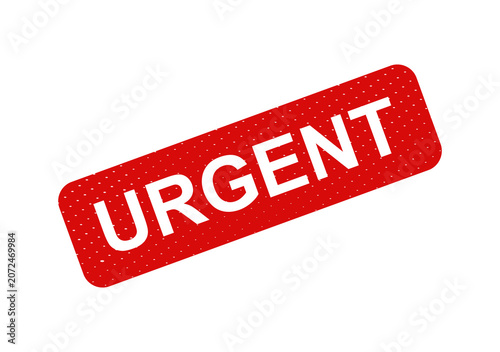 Red urgent stamp with bold text isolated on transparent background
