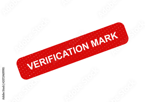 Red verification mark stamp with text isolated on transparent background
